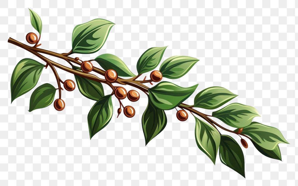 PNG Coffee plant leaf tree annonaceae. AI generated Image by rawpixel.
