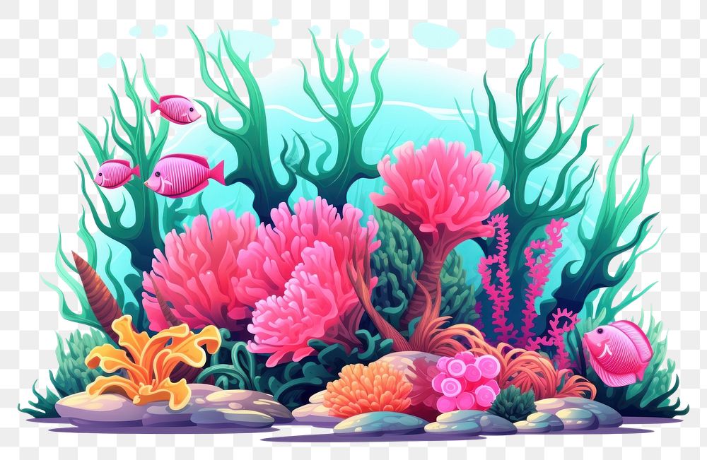 PNG Coral reef aquarium outdoors nature. AI generated Image by rawpixel.