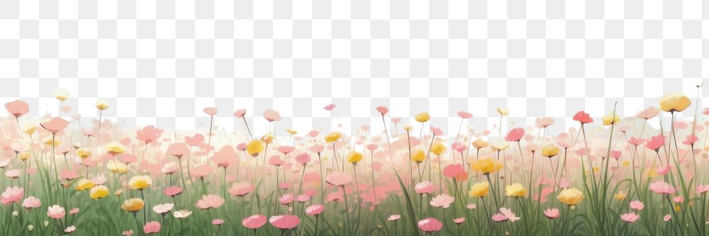 PNG Flower field backgrounds grassland landscape. AI generated Image by rawpixel.