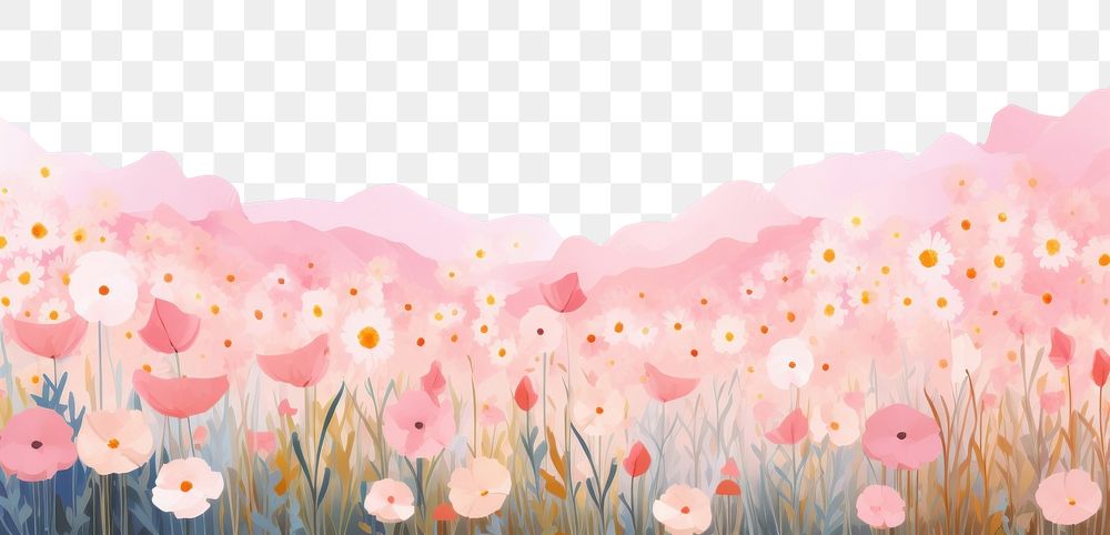 PNG Flower field backgrounds landscape outdoors. AI generated Image by rawpixel.