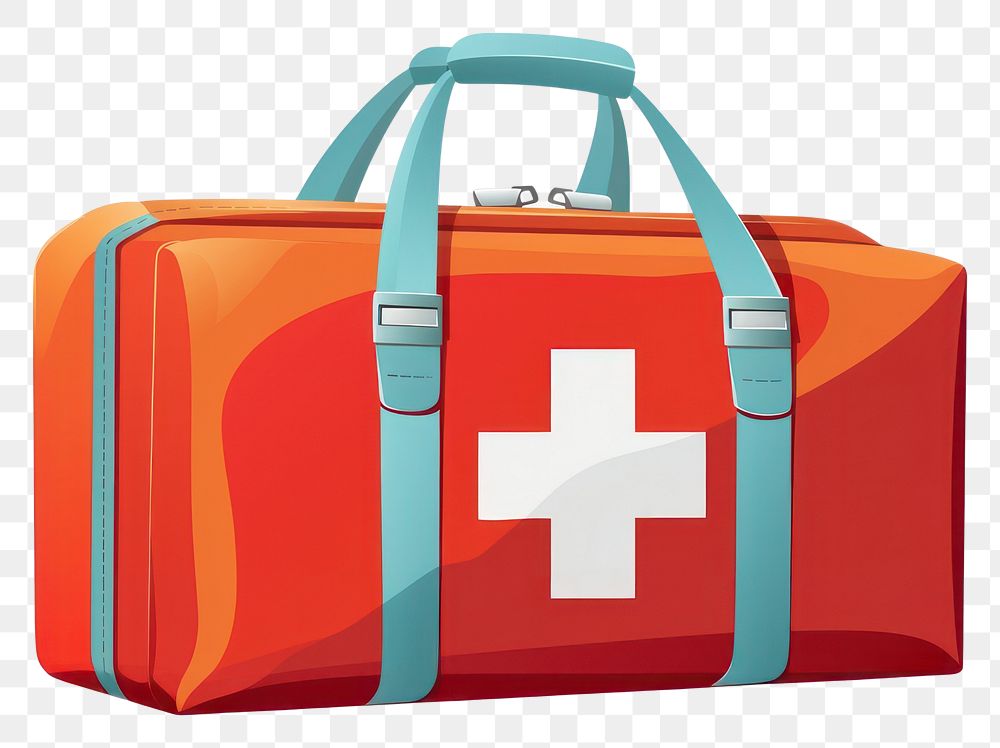 PNG  Emergency bag white background suitcase medicine. AI generated Image by rawpixel.