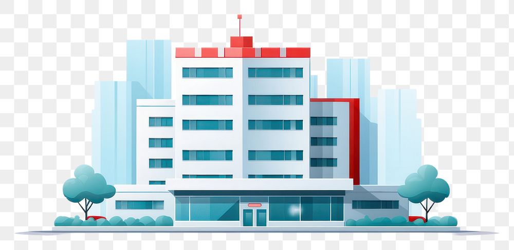 PNG  Hospital architecture building diagram. AI generated Image by rawpixel.