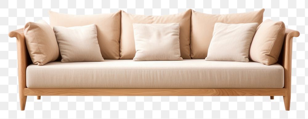 PNG Beige sofa furniture cushion pillow. .