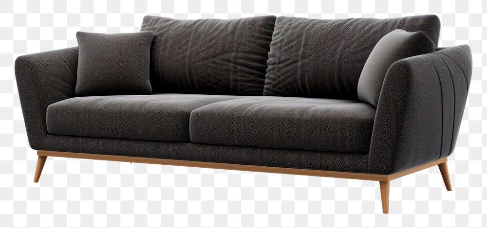 PNG Black Lawson sofa furniture cushion black. AI generated Image by rawpixel.