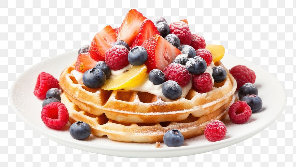 PNG Waffle Breakfast waffle blueberry breakfast. AI generated Image by rawpixel.