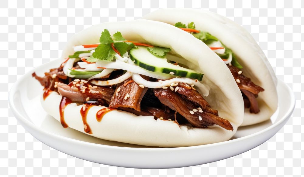 PNG Bao Bun Roast Duck food bread plate. AI generated Image by rawpixel.