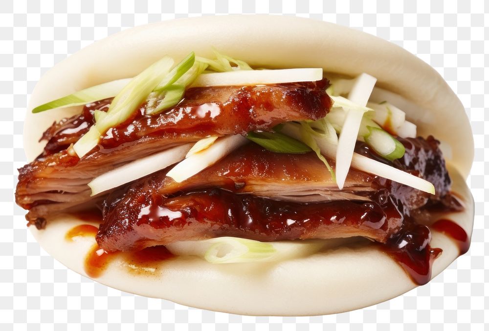 PNG Bao Bun Roast Duck food meal white background. AI generated Image by rawpixel.