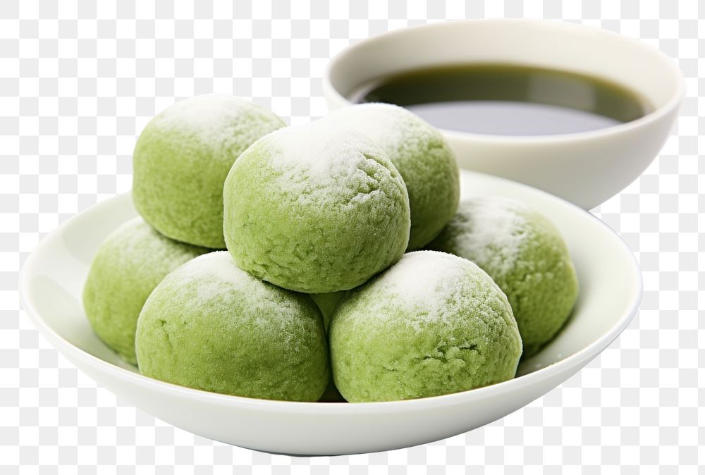 PNG Matcha mochi dessert sweets food. AI generated Image by rawpixel.