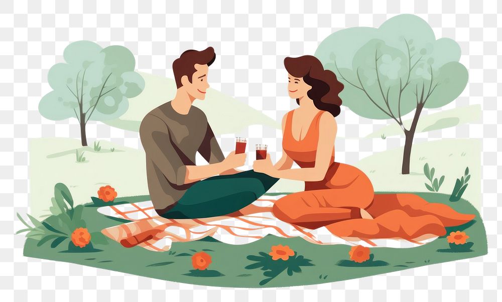 PNG Picnic adult cross-legged togetherness. AI generated Image by rawpixel.