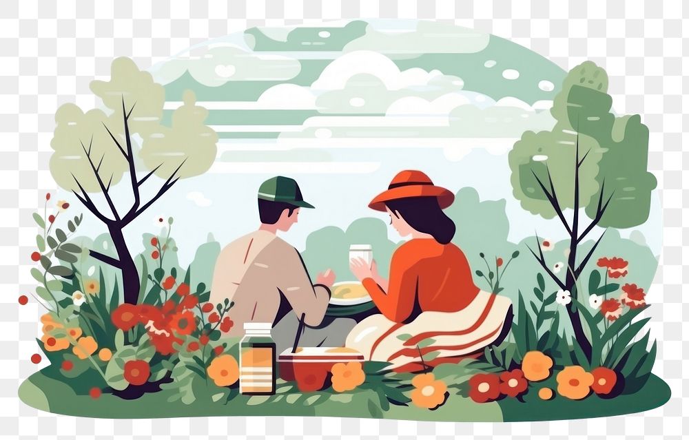 PNG Picnic outdoors nature adult. AI generated Image by rawpixel.