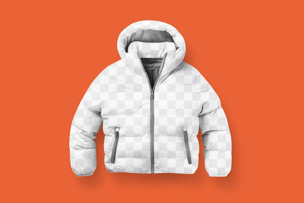 Puffer jacket png mockup, transparent design