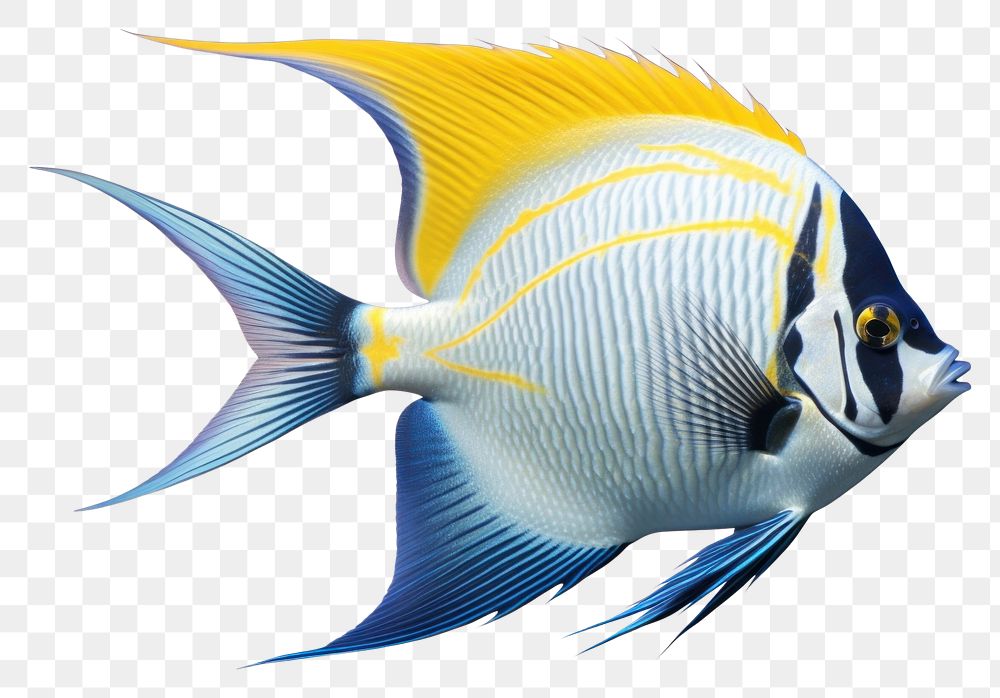PNG A Angel fish animal white background pomacanthidae. AI generated Image by rawpixel.