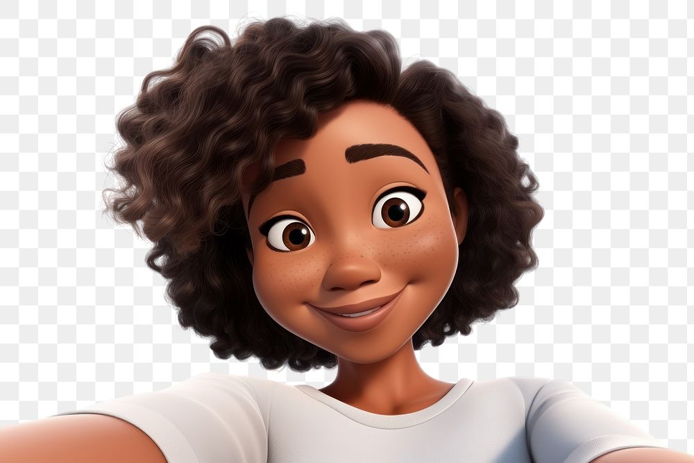 PNG  Selfie cartoon female adult. AI generated Image by rawpixel.