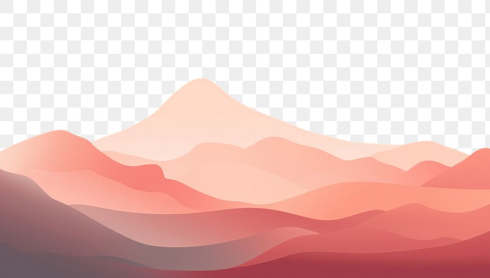 illustration of *scenery hills* with cloud behind it, in the style of light pink and dark orange, minimal --ar 3:2