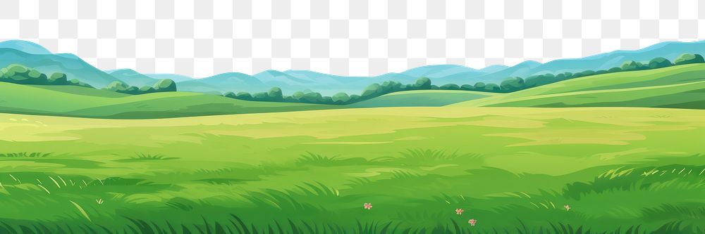 illustration of *scenery simplified empty grassland* in spring, minimalist landscapes, vibrant color, Acrylic on canvas…