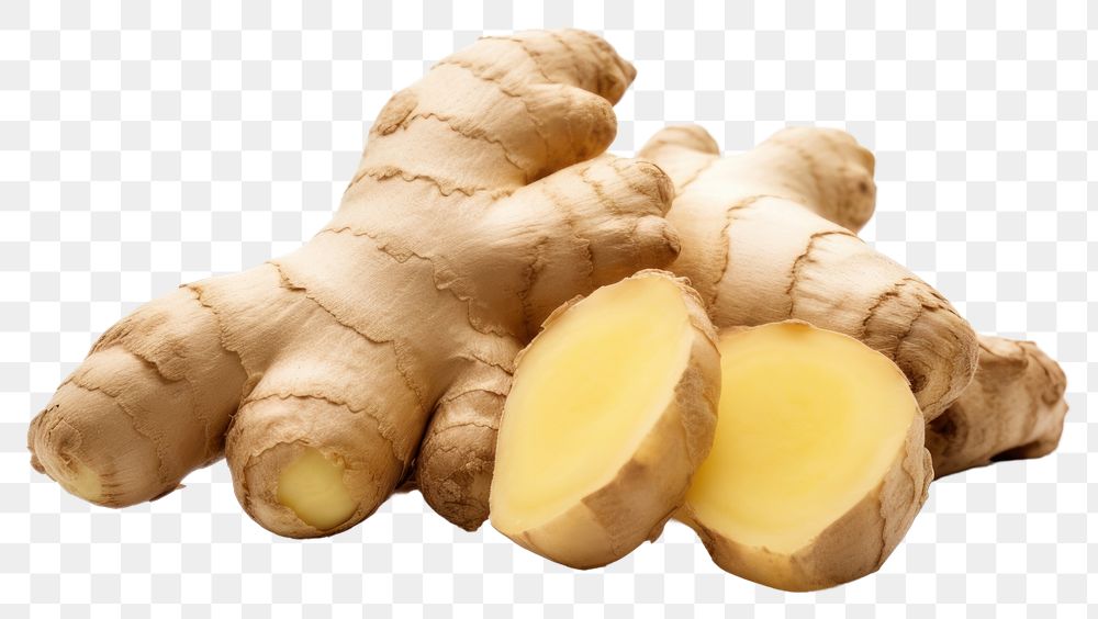PNG  1 piece of ginger plant food white background. AI generated Image by rawpixel.