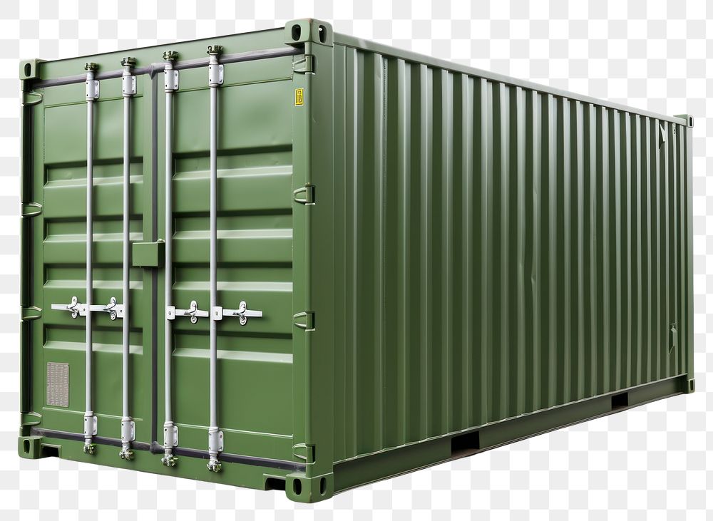 PNG  New green cargo container white background architecture delivering. AI generated Image by rawpixel.