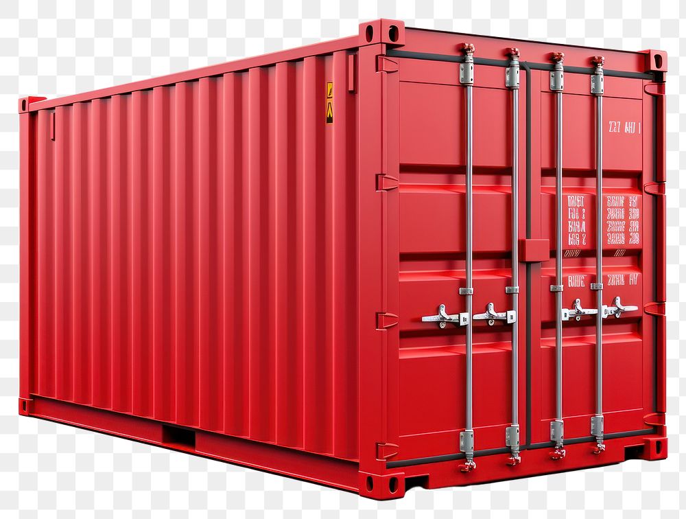 PNG  New red cargo container white background architecture delivering. AI generated Image by rawpixel.