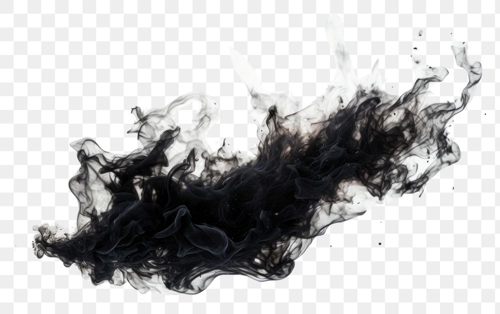 PNG A black fire smoke white background splattered. AI generated Image by rawpixel.