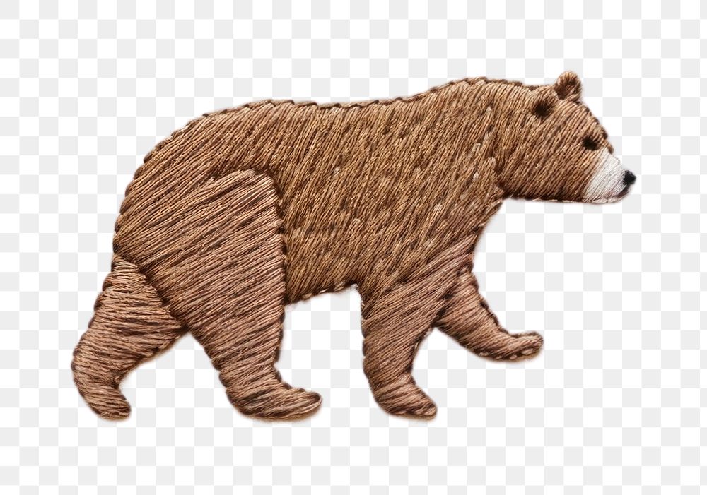 PNG Bear walking wildlife textile pattern. AI generated Image by rawpixel.
