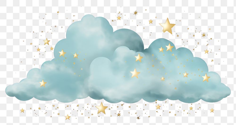 PNG Pastel blue cloud fog and stars png sky nature night