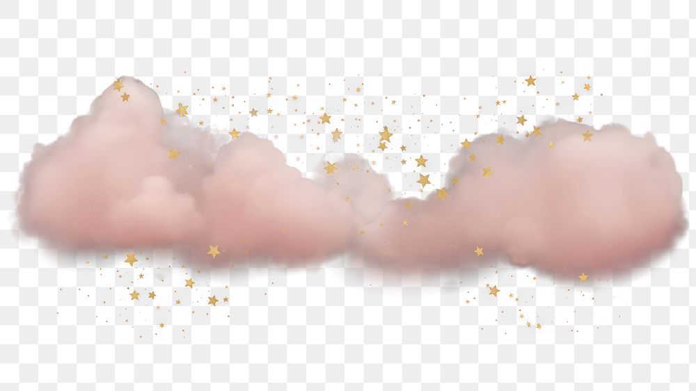 PNG Pastel pink cloud fog and stars png astronomy nature night