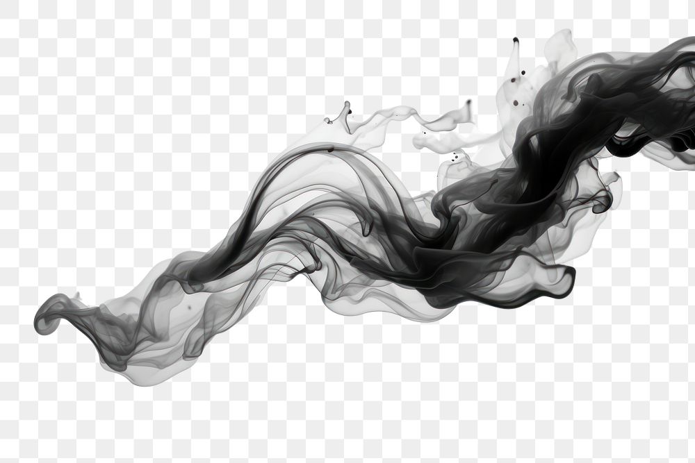 PNG Ink in clear backgrounds black smoke. AI generated Image by rawpixel.