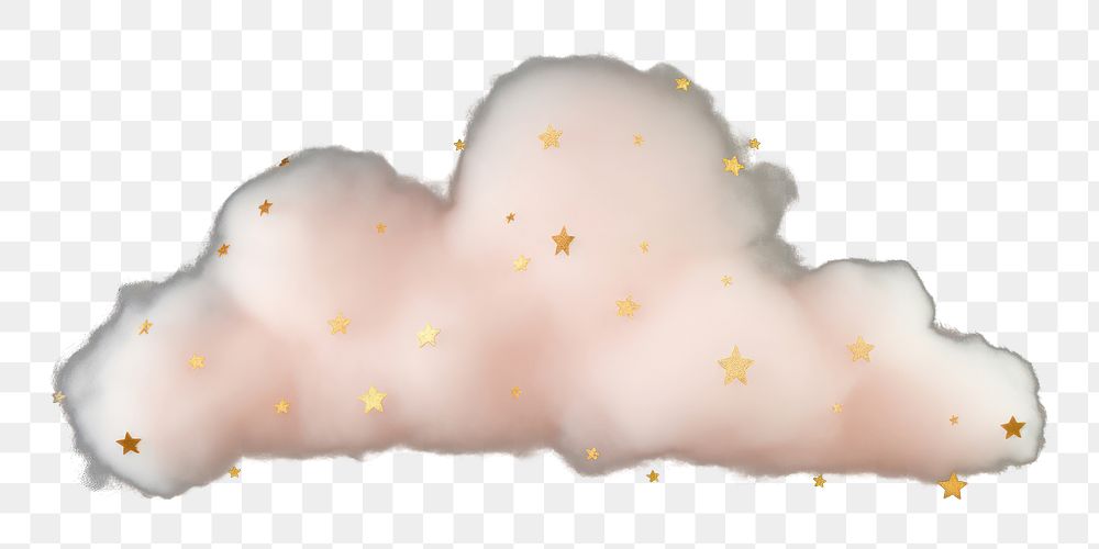 PNG Small pastel light beige cloud fog star sky black background. AI generated Image by rawpixel.