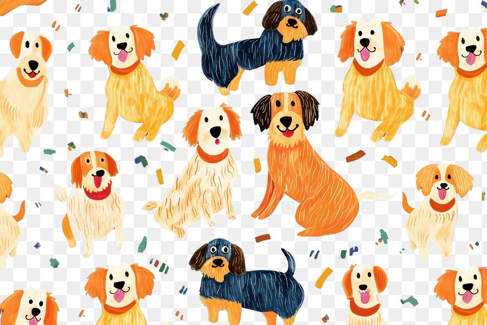 PNG Puppies pattern animal mammal dog. AI generated Image by rawpixel.