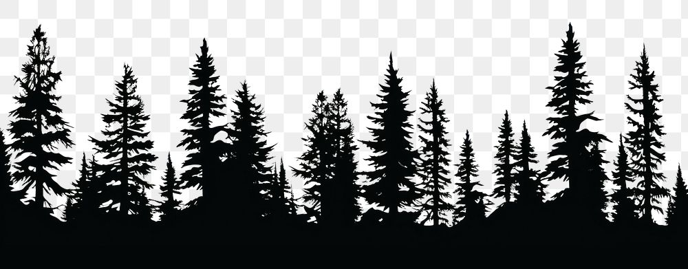PNG Pine silhouette forest plant. AI generated Image by rawpixel.