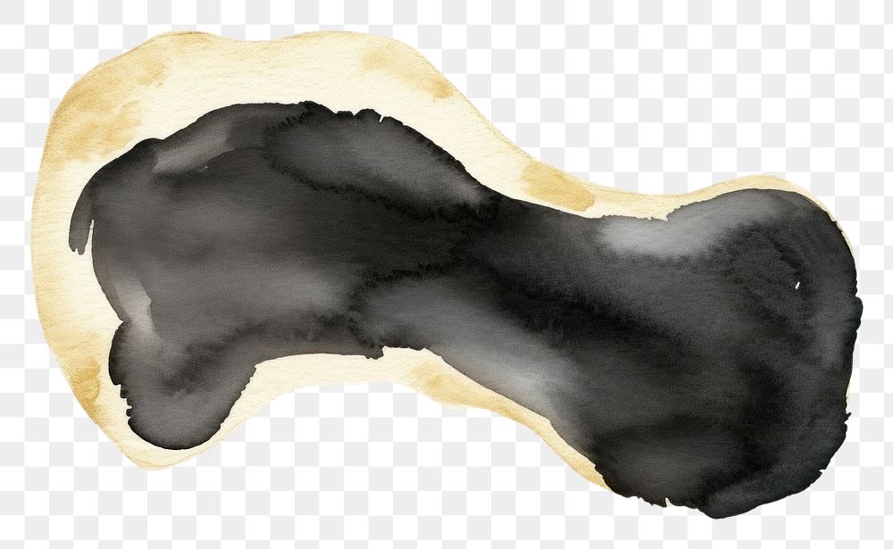 PNG Black abstract shape white background moustache footprint. AI generated Image by rawpixel.