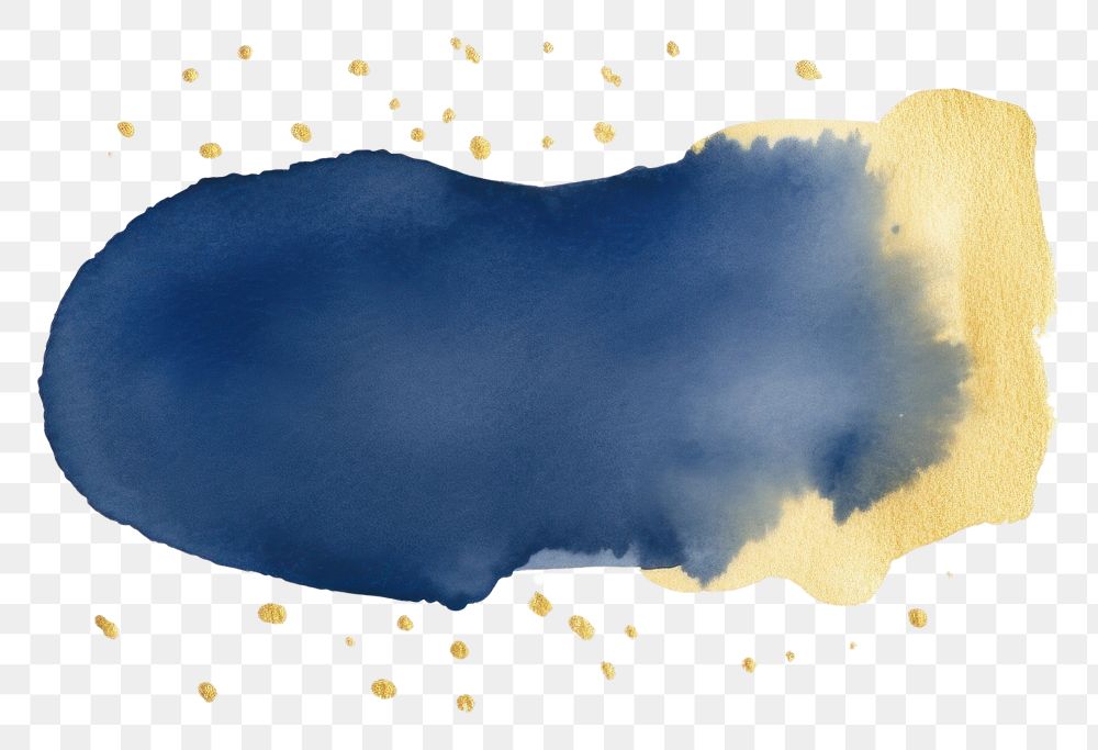 PNG Dark blue and gold glitter stains painting white background splattered. AI generated Image by rawpixel.