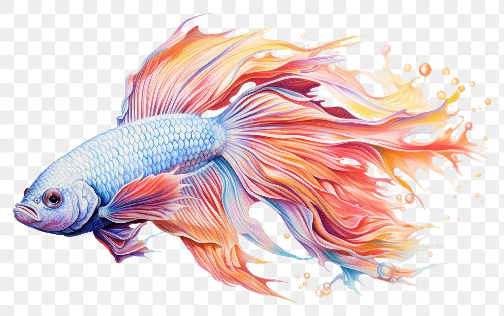 PNG Betta fish animal vibrant color creativity. AI generated Image by rawpixel.