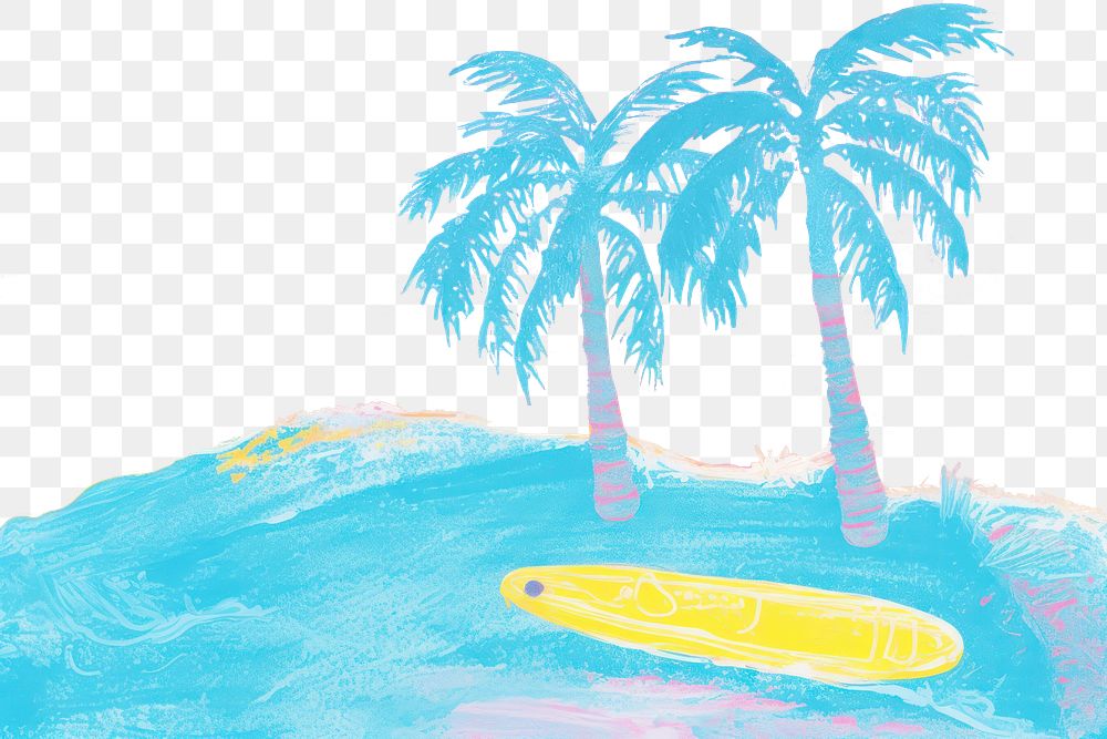 PNG Beach painting outdoors drawing. AI generated Image by rawpixel.