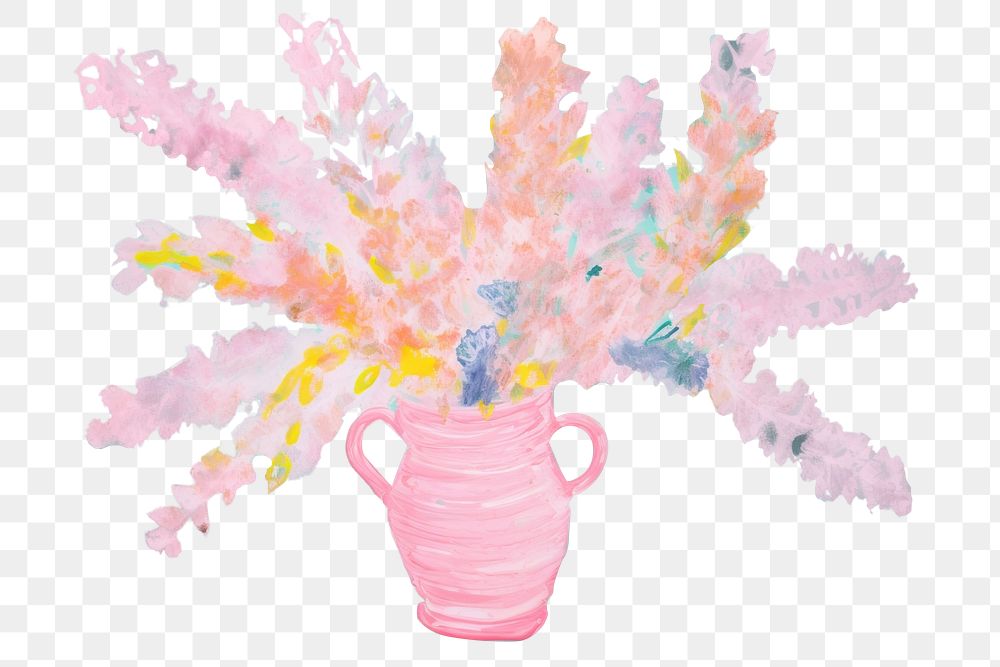 PNG Flower vase art painting drawing. AI generated Image by rawpixel.