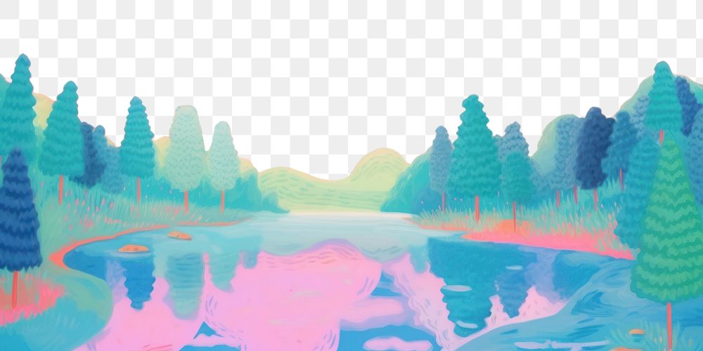 PNG Lake backgrounds outdoors painting. AI generated Image by rawpixel.