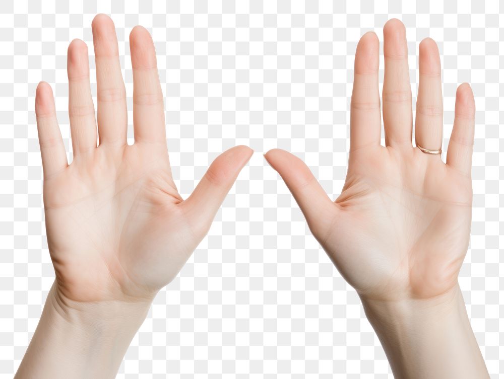 PNG  Hand finger white background gesturing. AI generated Image by rawpixel.