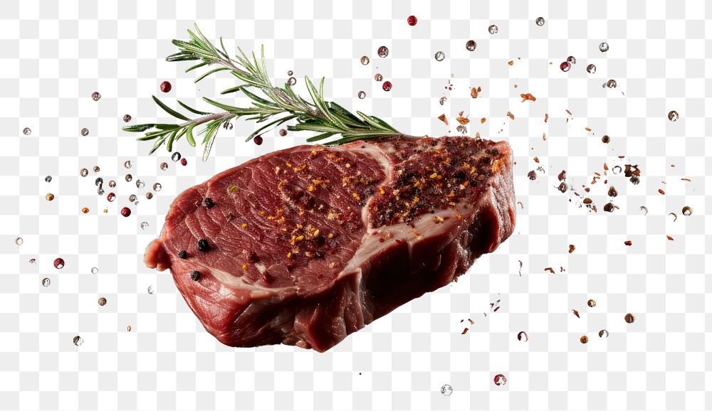 PNG  Beef rib eye steak meat food pork. AI generated Image by rawpixel.