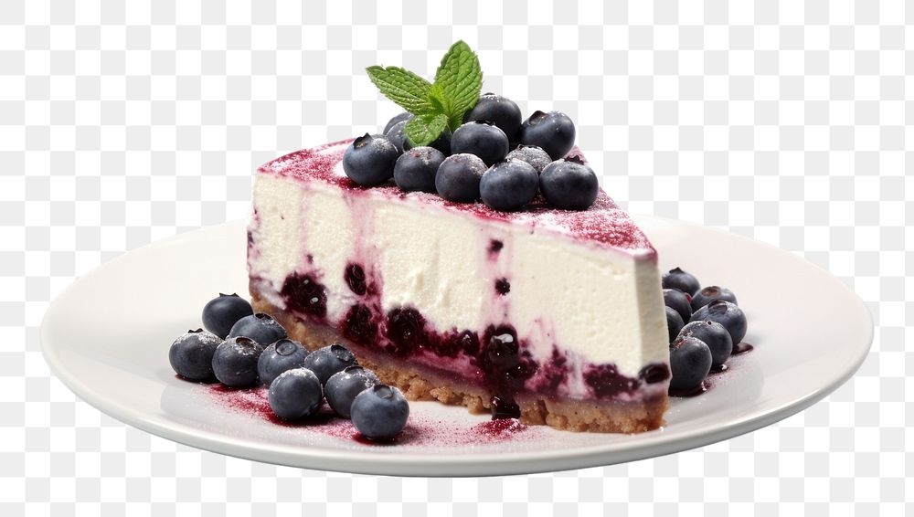 PNG Cake berry plate cheesecake. AI generated Image by rawpixel.