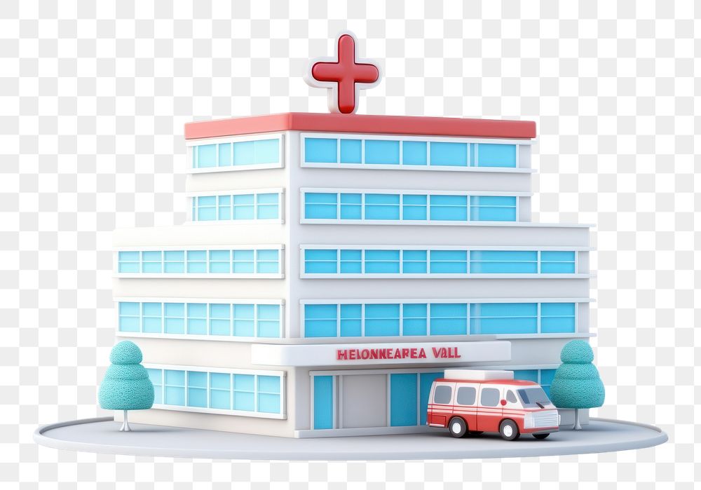 PNG  Hospital architecture building vehicle. AI generated Image by rawpixel.