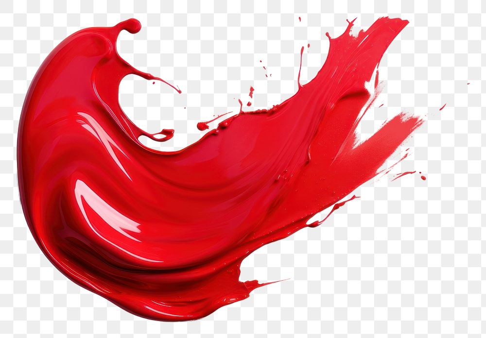 PNG  Flat red paint brushstroke white background splattered splashing. AI generated Image by rawpixel.