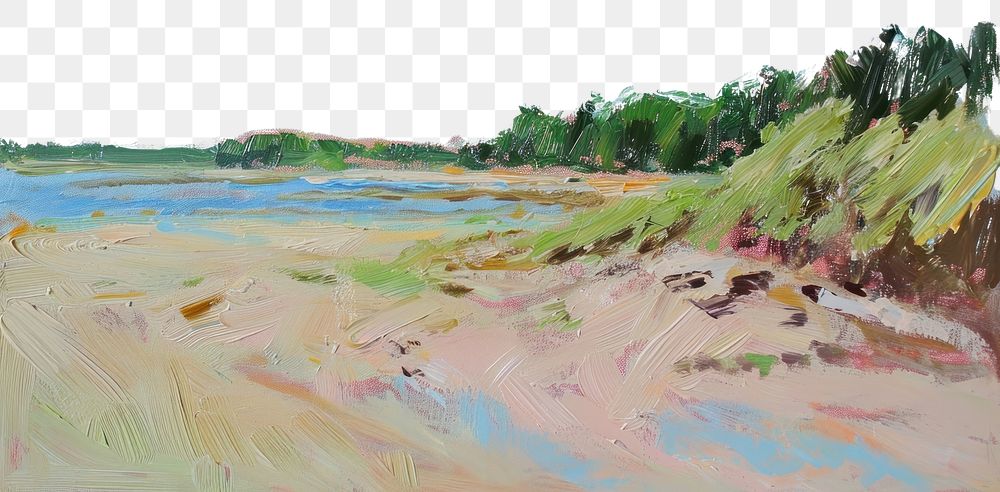 PNG  Beach painting outdoors nature. AI generated Image by rawpixel.