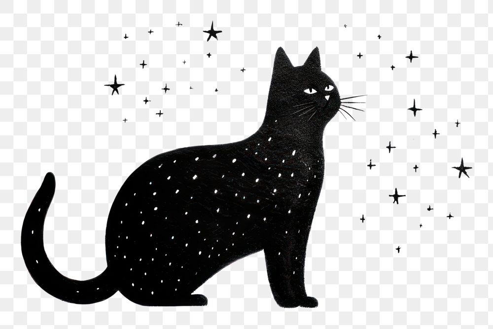 PNG  Black Cat silhouette animal mammal. AI generated Image by rawpixel.