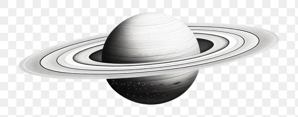 PNG  Saturn space monochrome astronomy. AI generated Image by rawpixel.