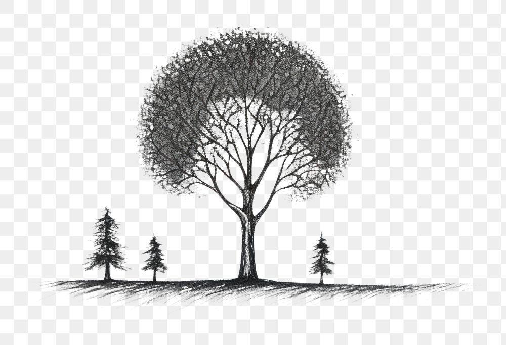 PNG Tree tree drawing sketch. | Free PNG - rawpixel