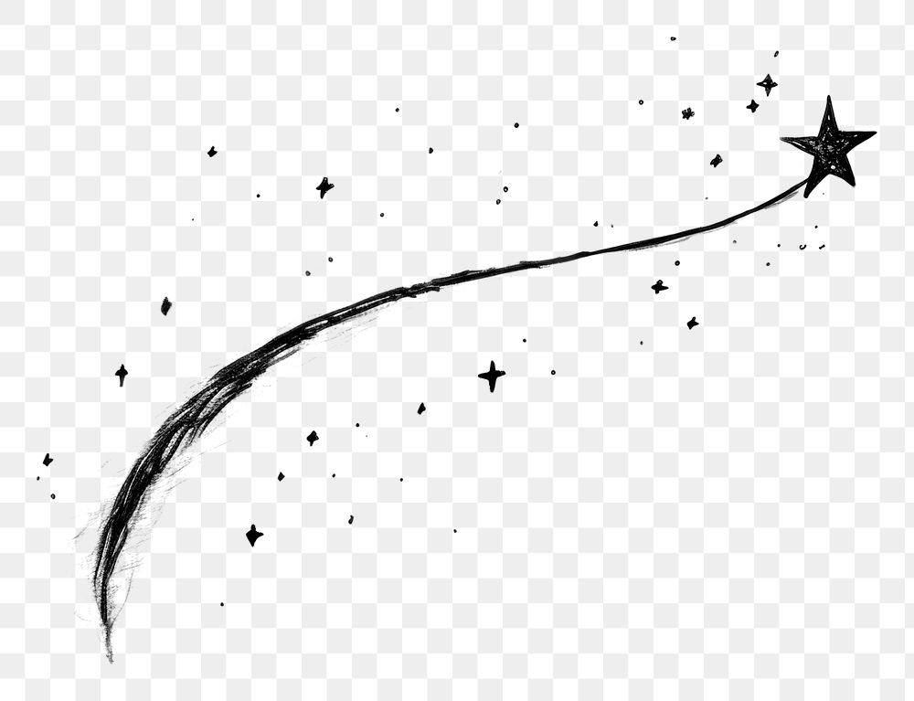 PNG  Shooting star astronomy drawing sketch. AI generated Image by rawpixel.
