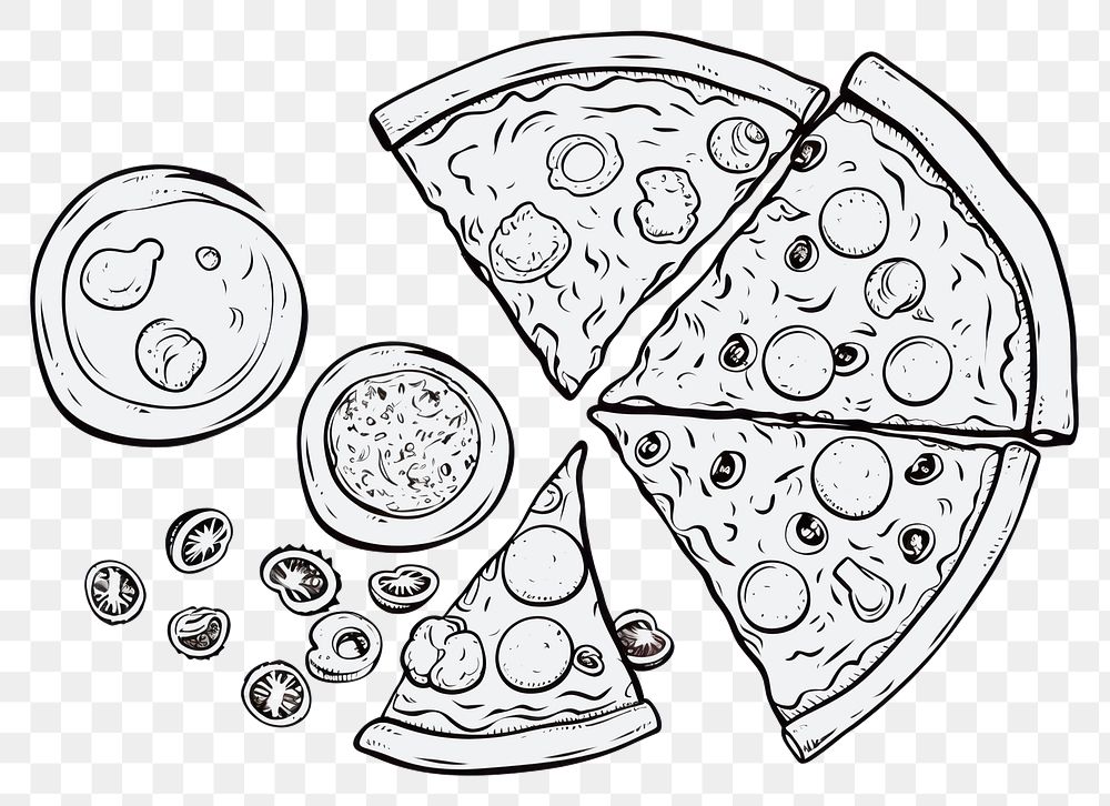 PNG Pizza doodle drawing sketch. AI generated Image by rawpixel.