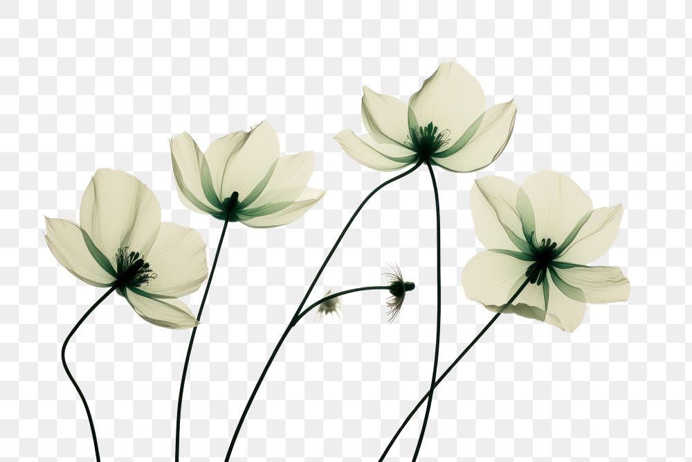 PNG Green flowers petal plant white. AI generated Image by rawpixel.