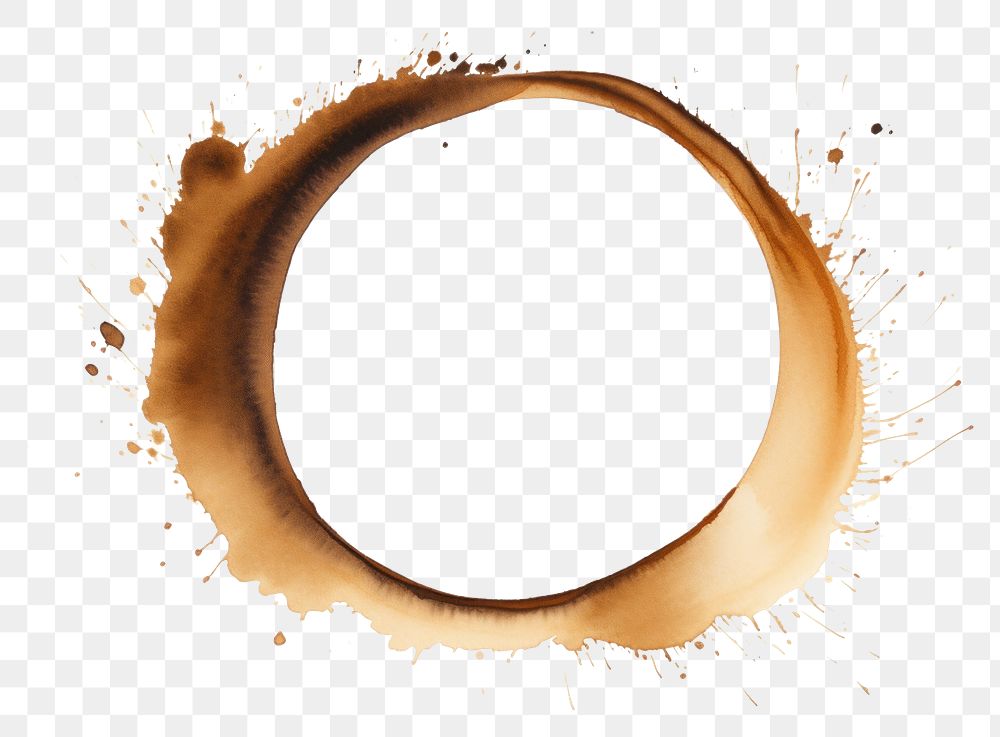 PNG Coffee stain circle white background splattered. AI generated Image by rawpixel.