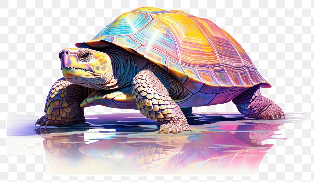 PNG A portrait of Big old giant turtle isolated on a white background reptile animal wildlife. AI generated Image by…